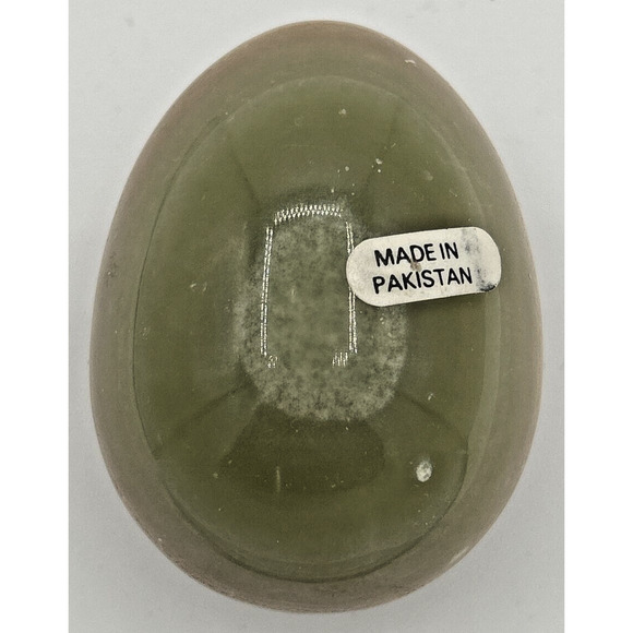 Vintage Earth Tone Onyx/Marble Egg Paperwight Made in Pakistan SKU U195 - Picture 3 of 4